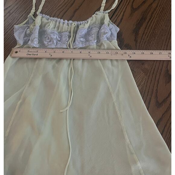Vintage Y2K VS Victoria Secret Pastel Green Silk Mini Lingerie Dress-Size Large - Picture 4 of 6